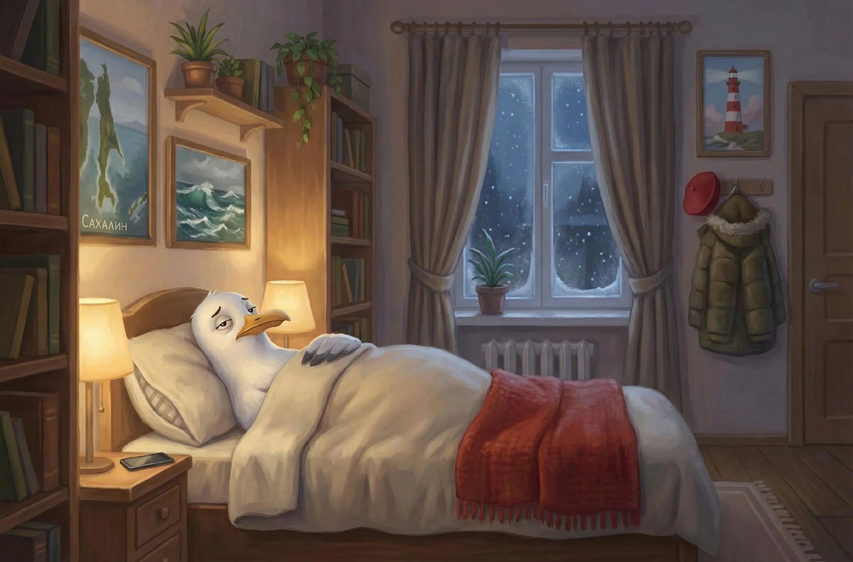 Маякиша сегодня еле из кровати вытащили! У него тоже с зимой не заладилось...