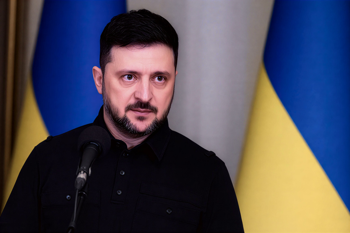 Президент Украины Владимир Зеленский выступает на встрече советников по национальной безопасности европейских стран в Киеве 3 января 2026 года. | DZHAFAROVA / AFP via Getty Images