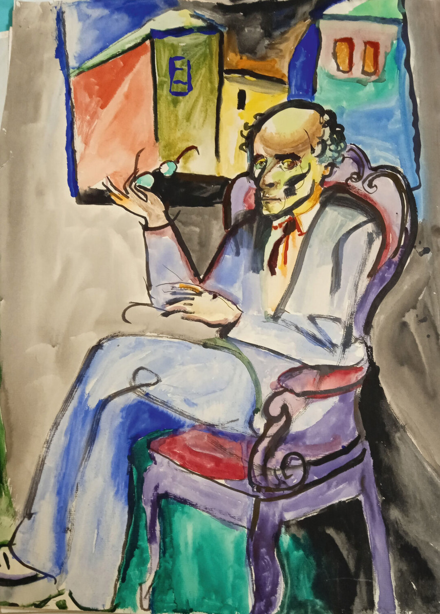    Александр Траугот дружил с философом и спасителем архива Хармса Яковом Друскиным и написал десятки его портретов. Вот один из них Фото: Архив Александра Траугота