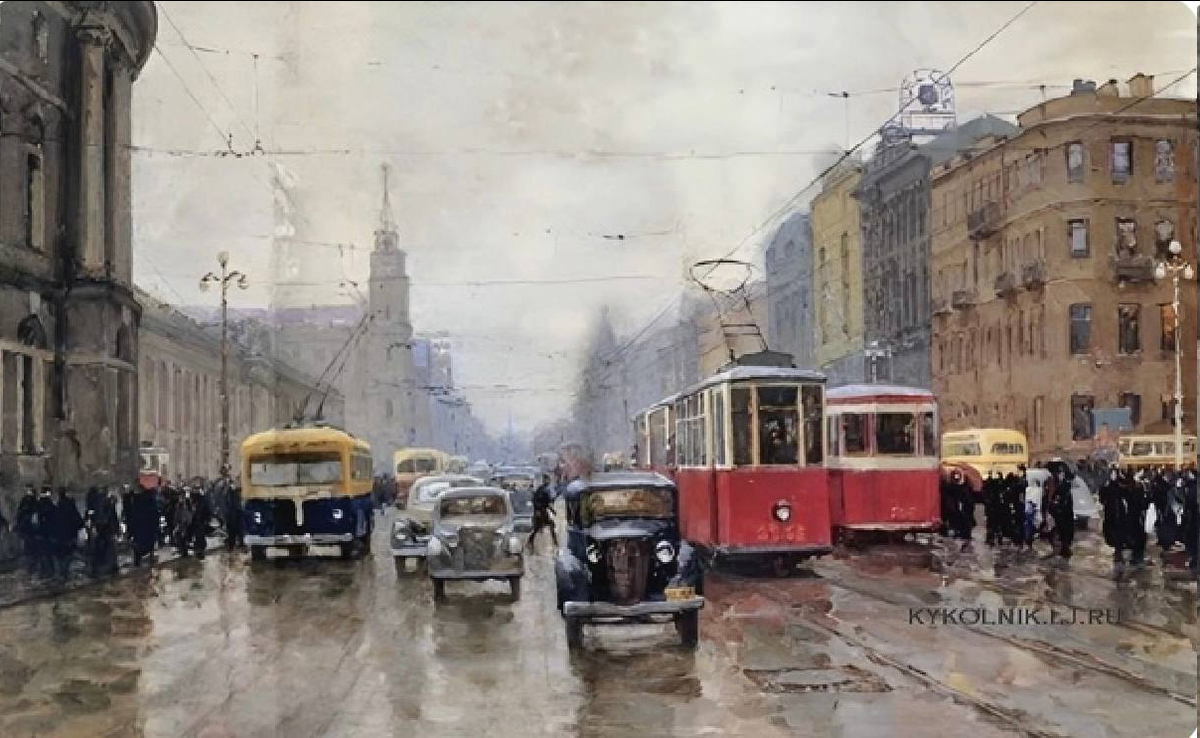 Сергей Ласточкин. «Невский проспект до реконструкции». 1954