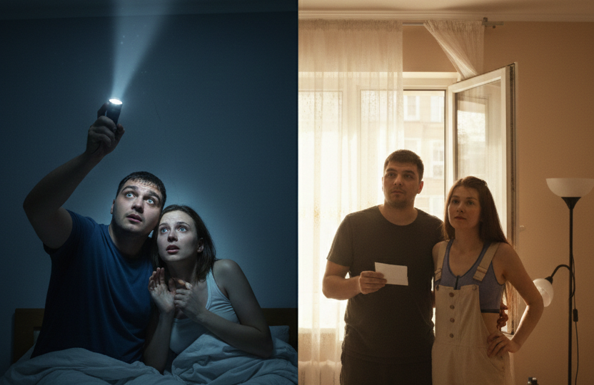 Следы ладоней появились на потолке