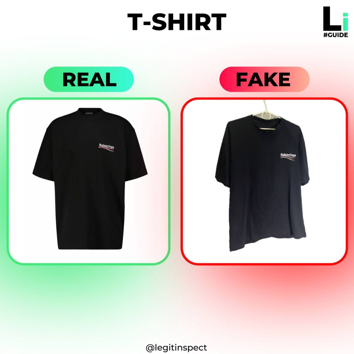 Общий вид: у оригинала структурный крой и плотная ткань, у фейка — бесформенный силуэт и дешевые материалы