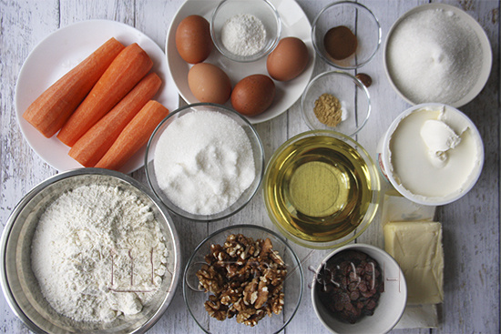 Что нужно для морковного пирога.