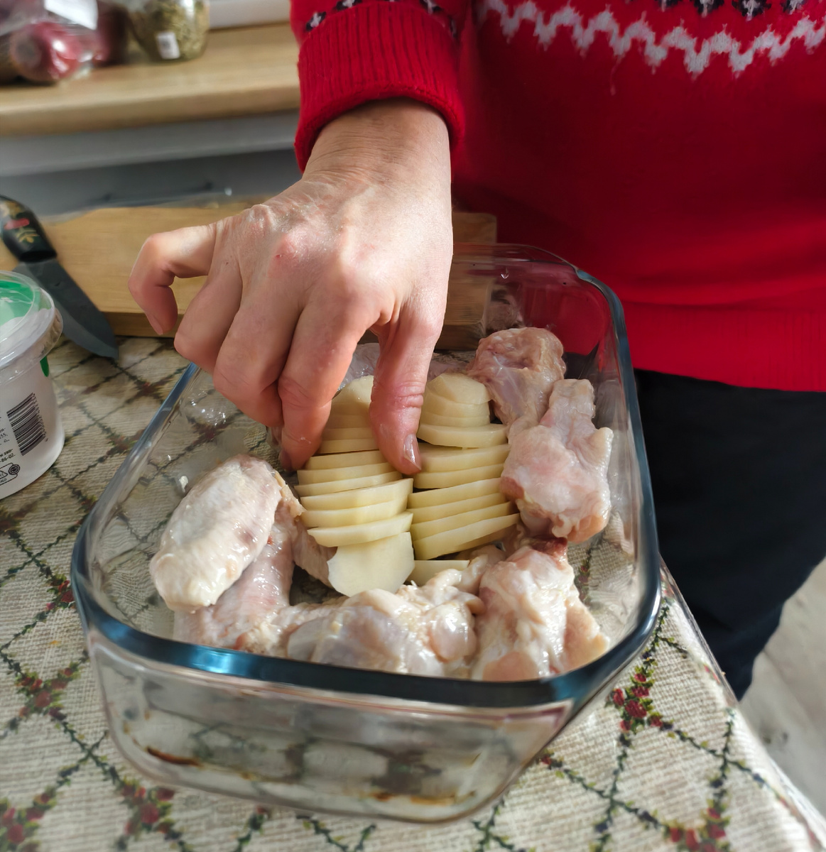 Крылья с картошкой