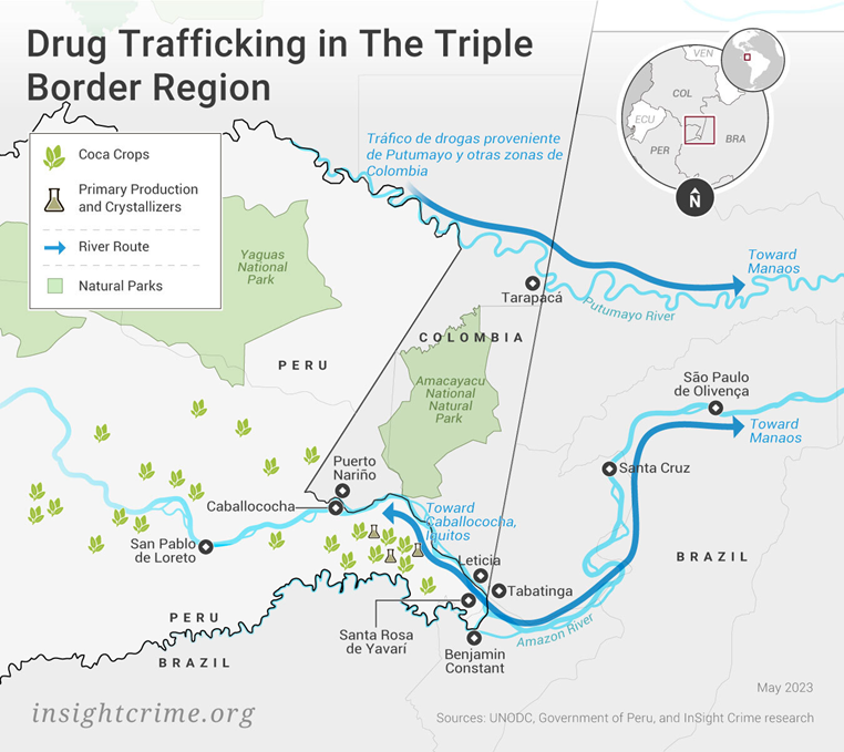 Тройная граница (Бразилия, Колумбия и Перу): плантации коки, нарколаборатории и маршруты наркотр