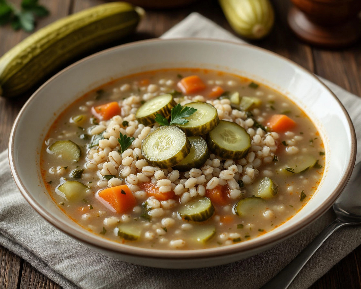 Классический рассольник с перловкой и солёными огурцами: пошаговый рецепт с секретами приготовления 🍲🥒🥩🔥