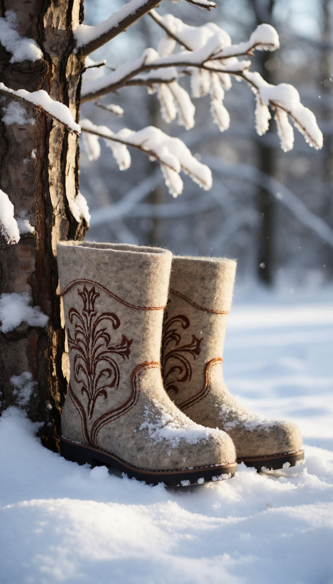 Валенки с орнаментом — наследие традиций в современном стиле