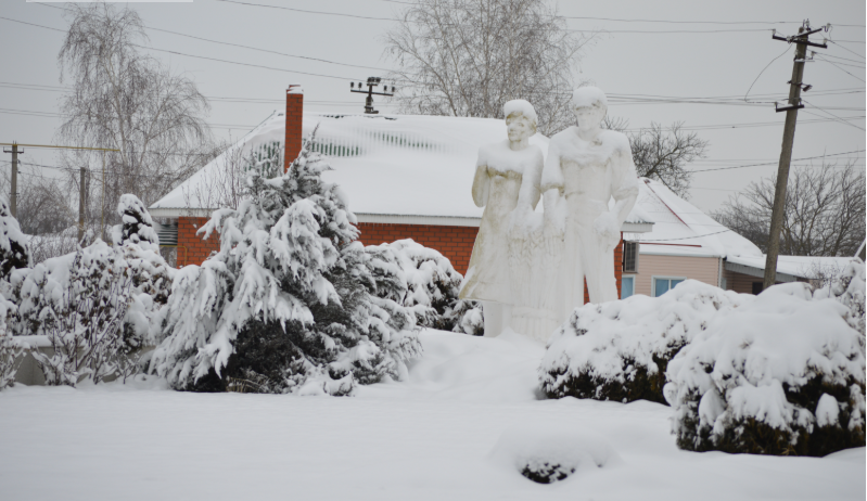 Фото автора 13..01.2026. Снежныйзаряд пришёл в станицу. Холодно, однако.