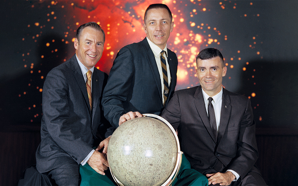 Слева направо: Джеймс Ловелл, Джон Суайгерт и Фред Хейз