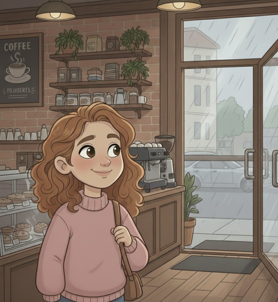 Маша заходит в кофейню