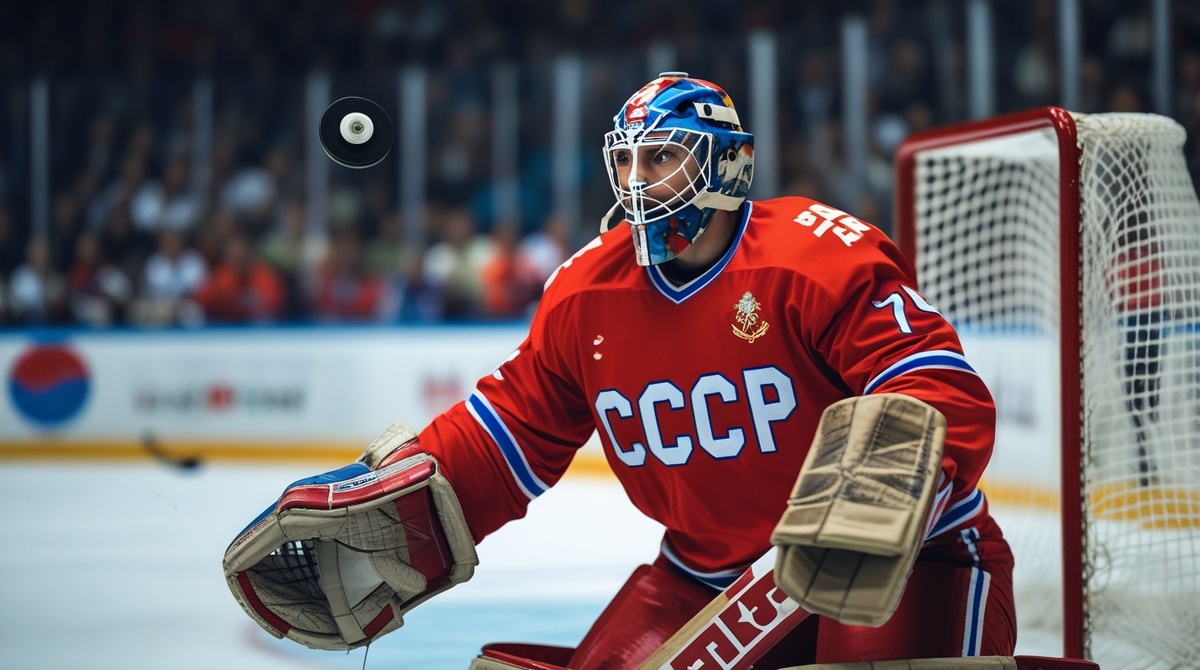 🤖 Иллюстрация улучшена нейросетью | ЦЭС ФЕДАТ | Хоккеист вратарь