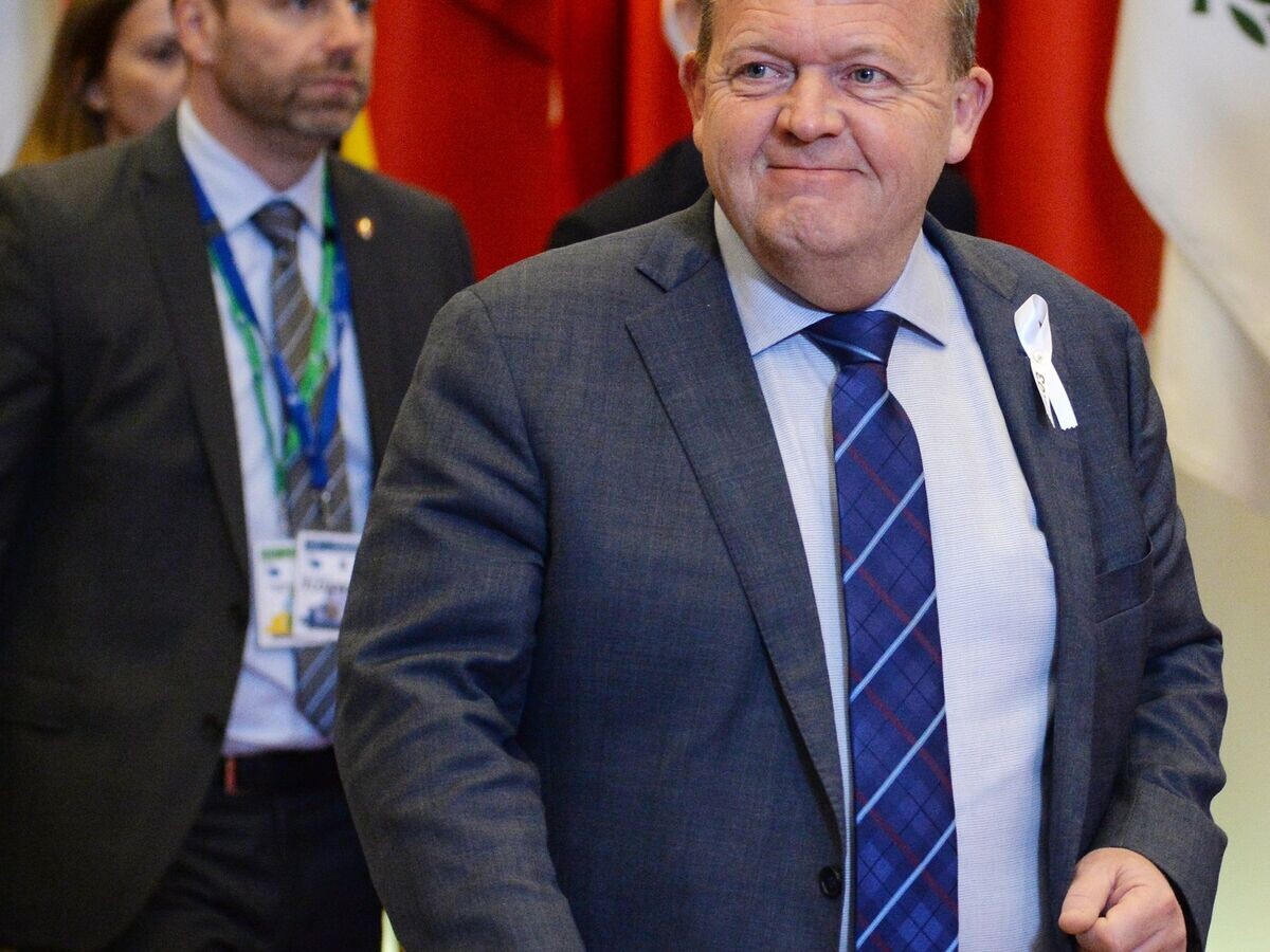    Премьер-министр Дании Ларс Лёкке Расмуссен на саммите ЕС в Брюсселе. 22 марта 2018© РИА Новости . Алексей Витвицкий