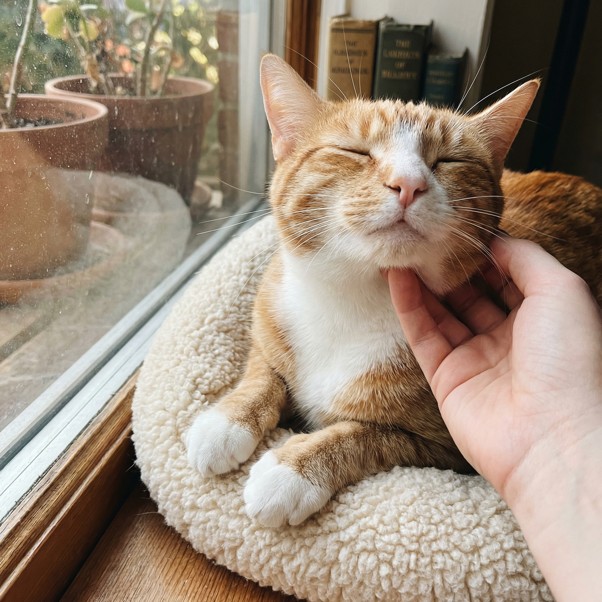 Обратите внимание на подоконник и лежанку: шерсть, она везде