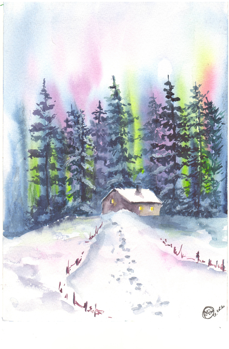 Начнем с конца марафона: северное сияние.