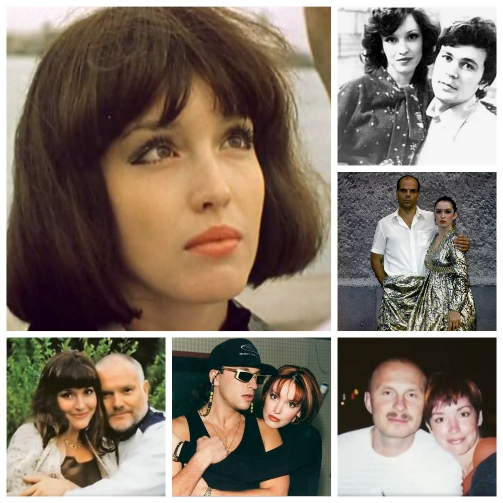 Мужчины Анны Самохиной - сверху справа Александр Самохин, вниз - с латышским актёром Арнисом Лицитисом , внизу справа - со вторым мужем Дмитрием Коноровым, влево - с Дмитрием Нагиевы, внизу слева - с третьим мужем Евгением Федоровым