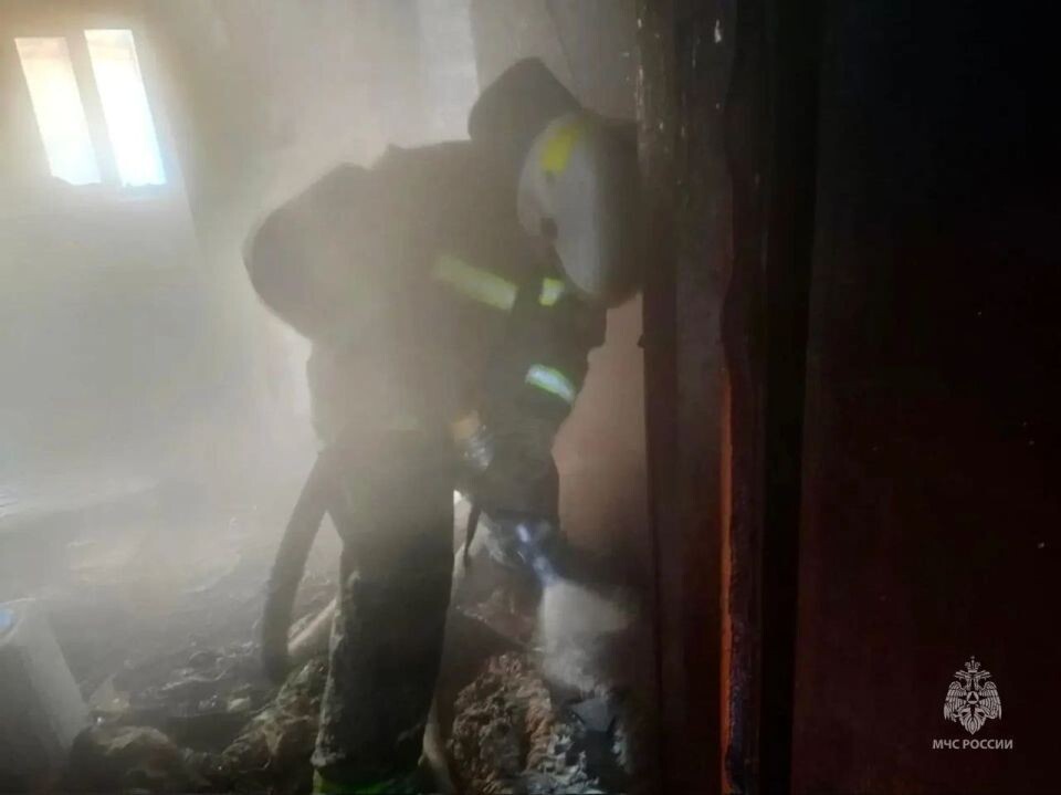    Пожар в селе Первомайском. Источник: ГУ МЧС России по Алтайскому краю