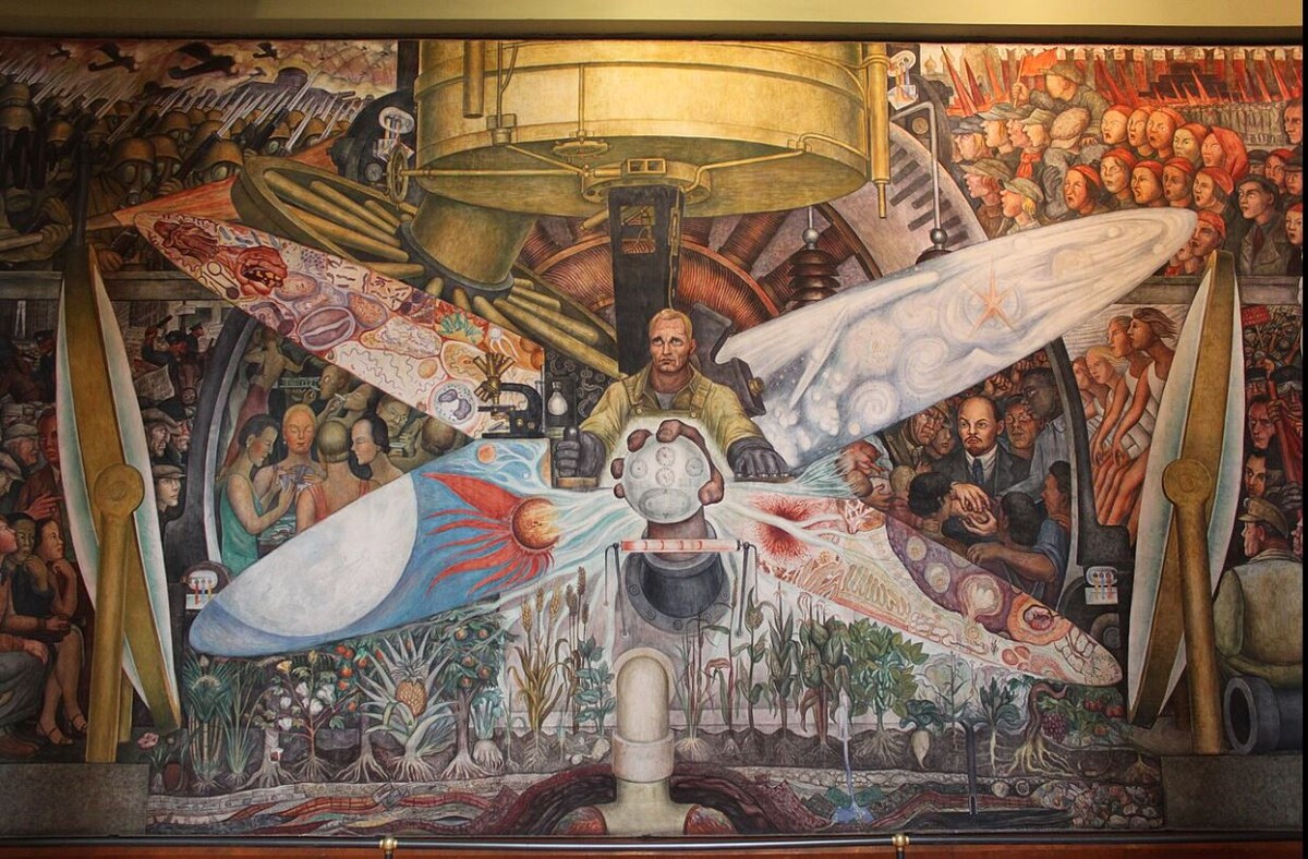 Человек - повелитель Вселенной (1933 - 1934 годы), размер 4,85 х 11,45 метров. Диего Ривера