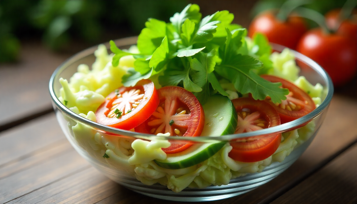 Этот свежий овощной салат с капустой