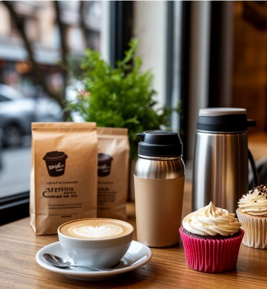 Создано нейросетью.Просила бумажные стаканчики, нейросеть упорно рисует чашки. Просила пакетики с кофе, вместо них пакет огромный с растворимым кофе. Ну ладно. Для сравнения: чашка кофе по цене того же пакета с растворимым кофе. 