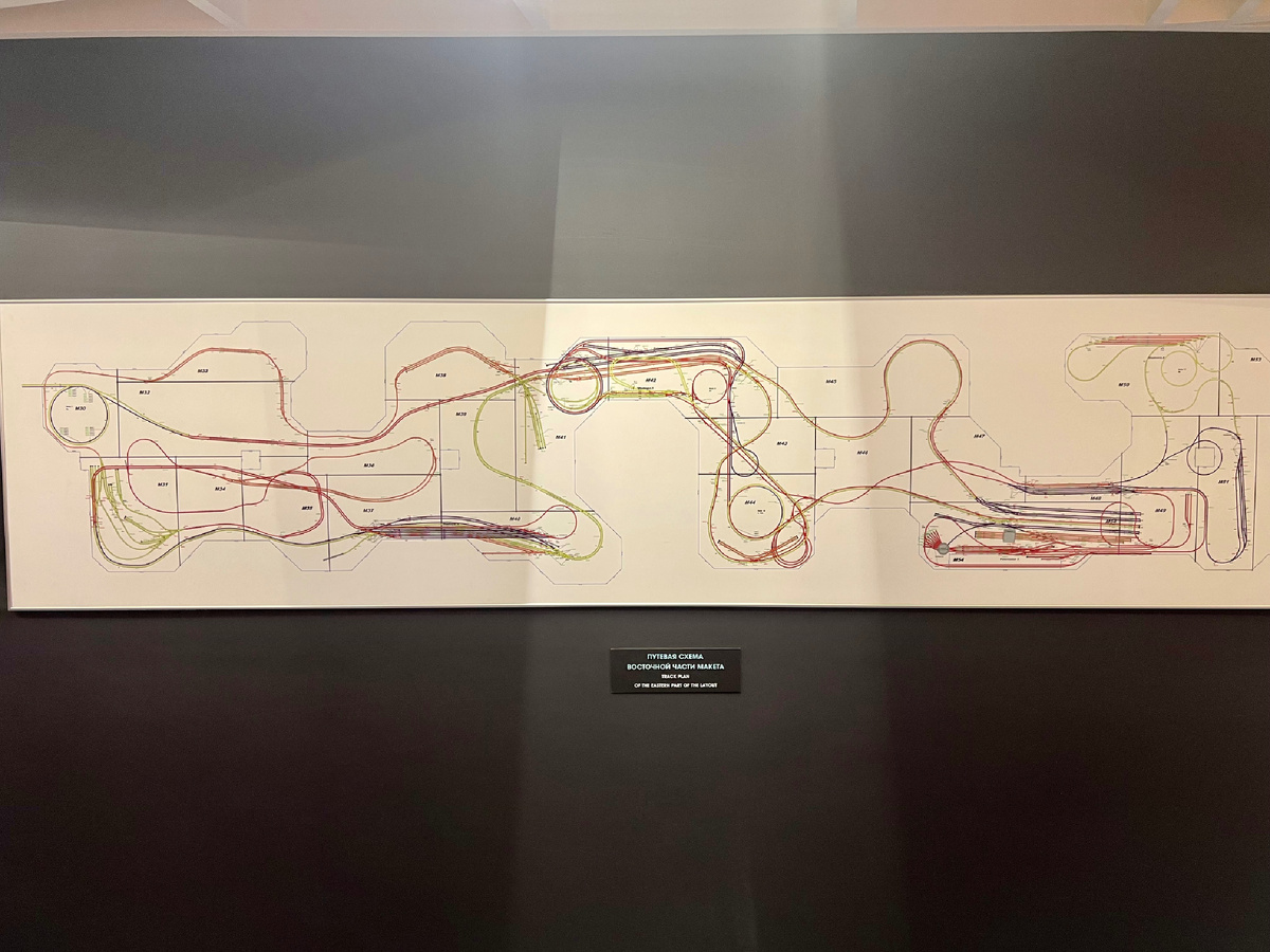 Путевая схема восточной части музея, западная часть ничуть не меньше.
