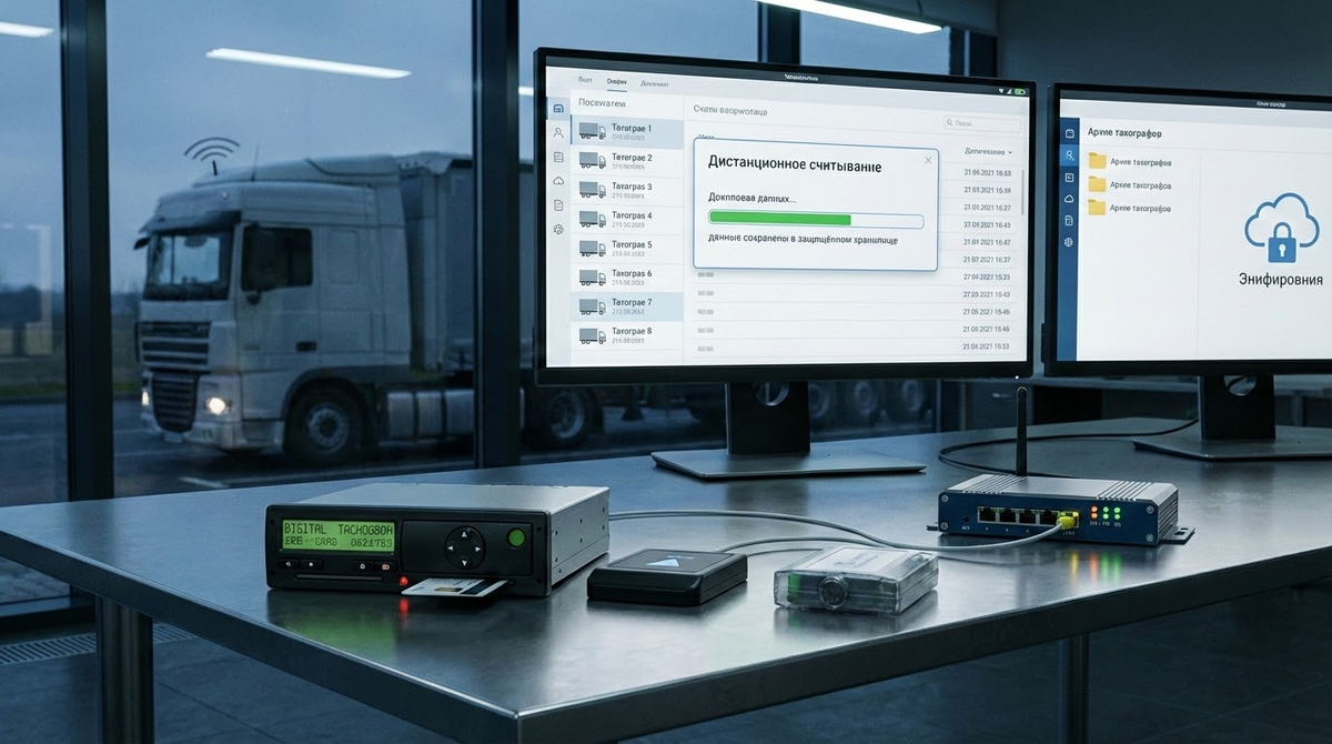    Мониторинг тахографа: настройка дистанционного считывания и хранения