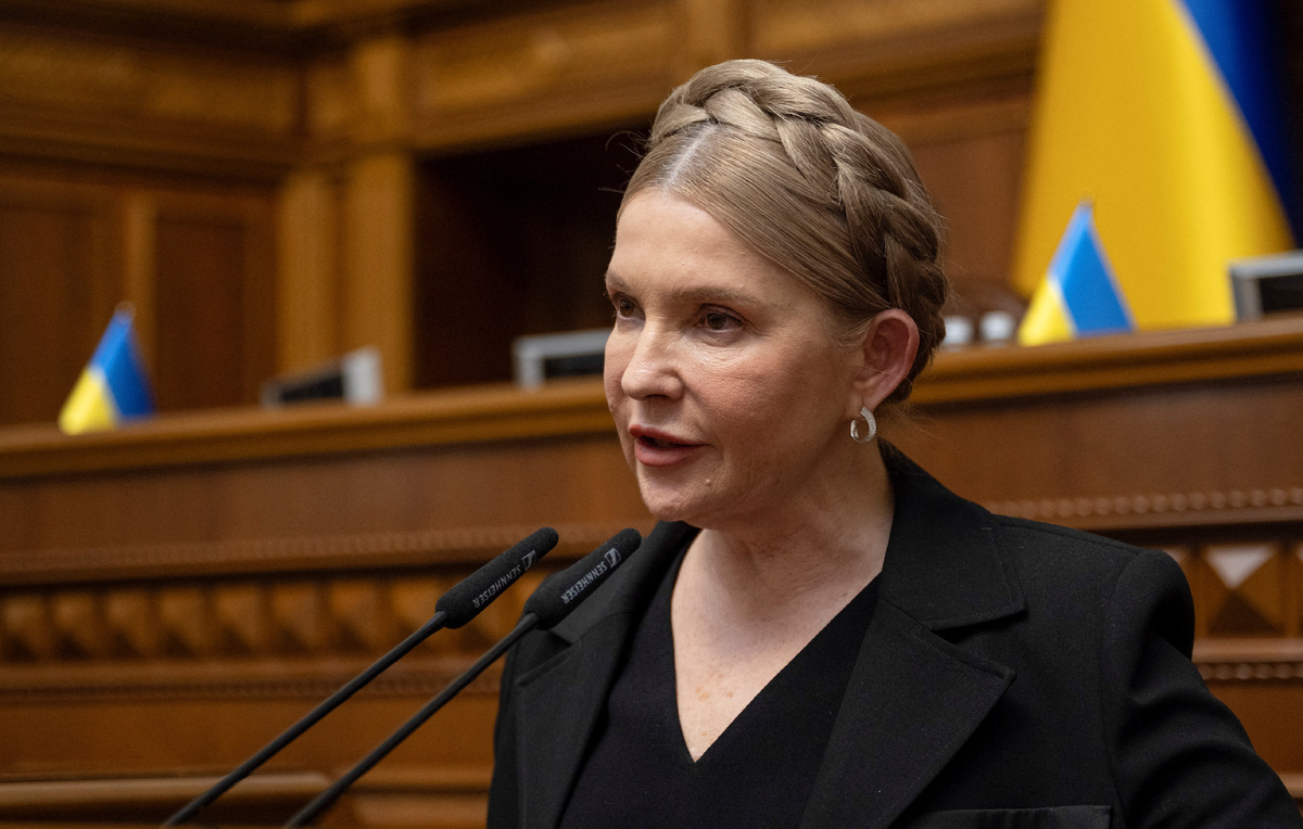    Лидер партии "Батькивщина" Юлия Тимошенко  REUTERS/Andrii Nesterenko