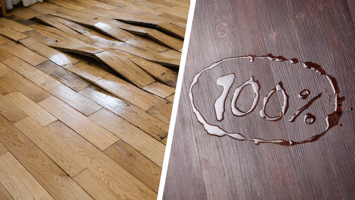 Напольные покрытия на основе дерева уязвимы перед водой, кварц-виниловая плитка нет