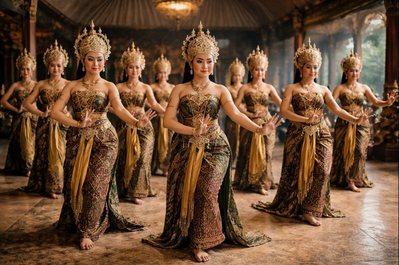 Классический женский танец «Бедайя». Изображение сгенерировано нейросетью ChatGPT.