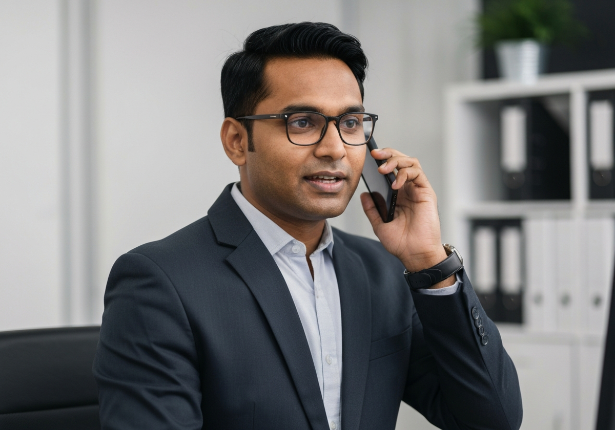 Менеджер общается с клиентом по телефону