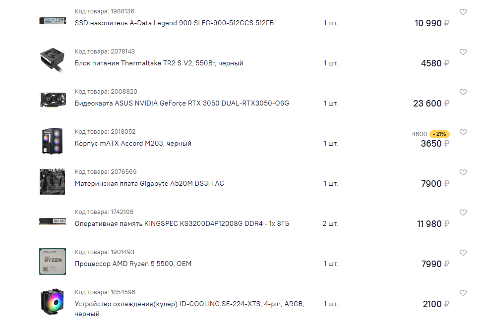 Скриншот сборки