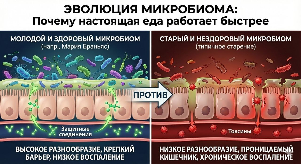  СРАВНЕНИЕ МОЛОДОГО И СТАРОГО МИКРОБИОМА ЗДЕСЬ]