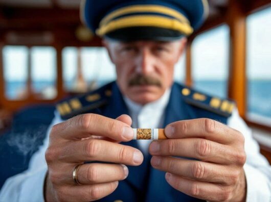    Капитан судна с сигаретой // Фото сгенерировано нейросетью «Шедеврум»