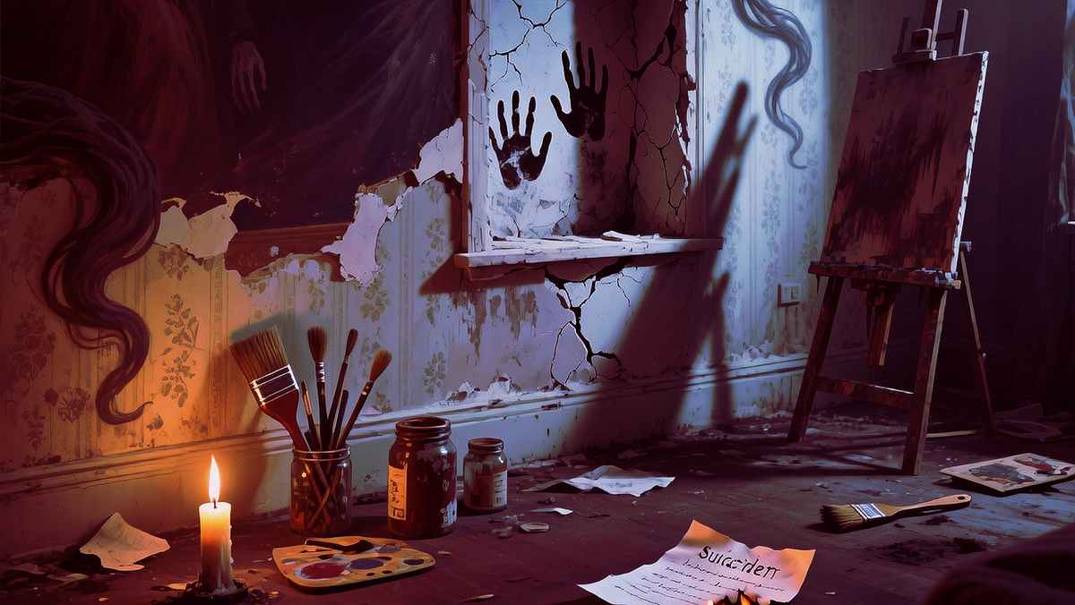 День из жизни призрака! Страшные истории на ночь. Одержимый художник страшилки 