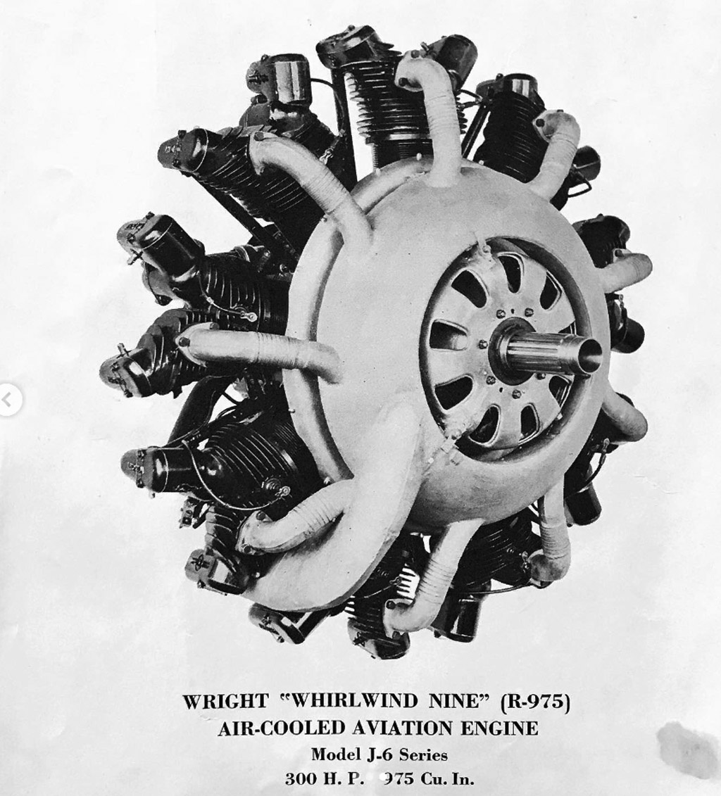 Wright R-975 Whirlwind в авиационном исполнении.