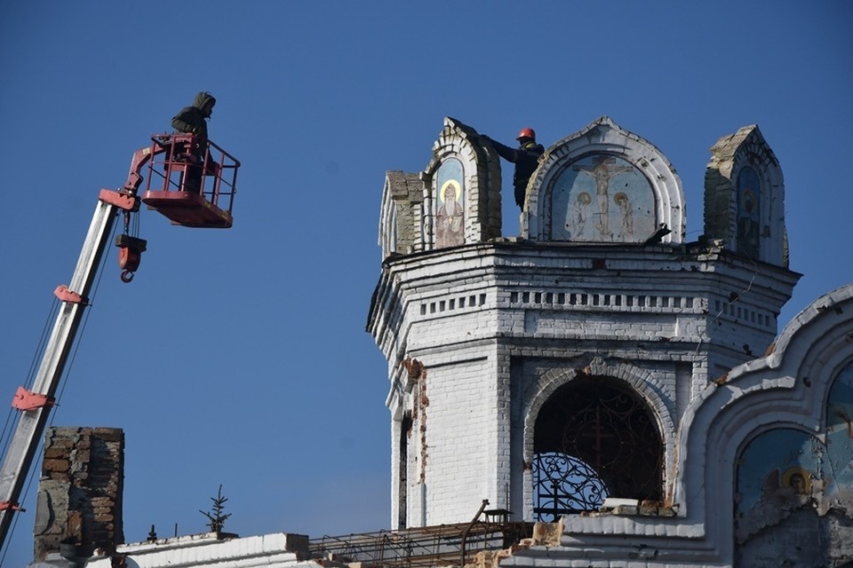    В ДНР восстанавливают Свято-Успенский Николо-Васильевский монастырь. Фото: Александра Шурлакова / Донецкая епархия РПЦ