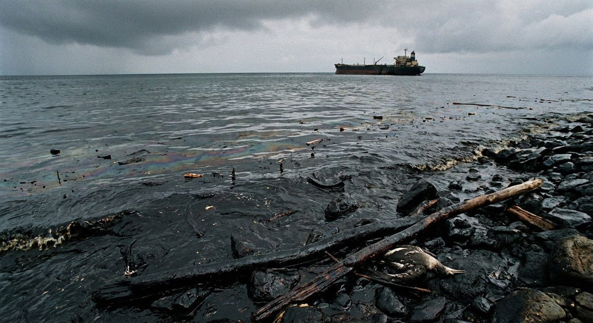 Недавно произошедший разлив нефтепродуктов на нефтепроводе в Северском районе Кубани вызвал обеспокоенность среди местных жителей и специалистов по охране окружающей среды. Фото: нейросеть