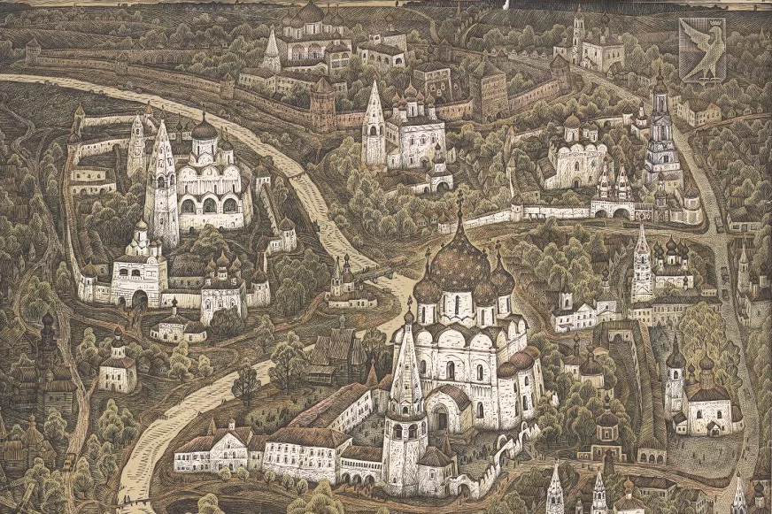 Панорама Суздаля. Фото: Кузьмин Юрий, из собрания Исторического музея