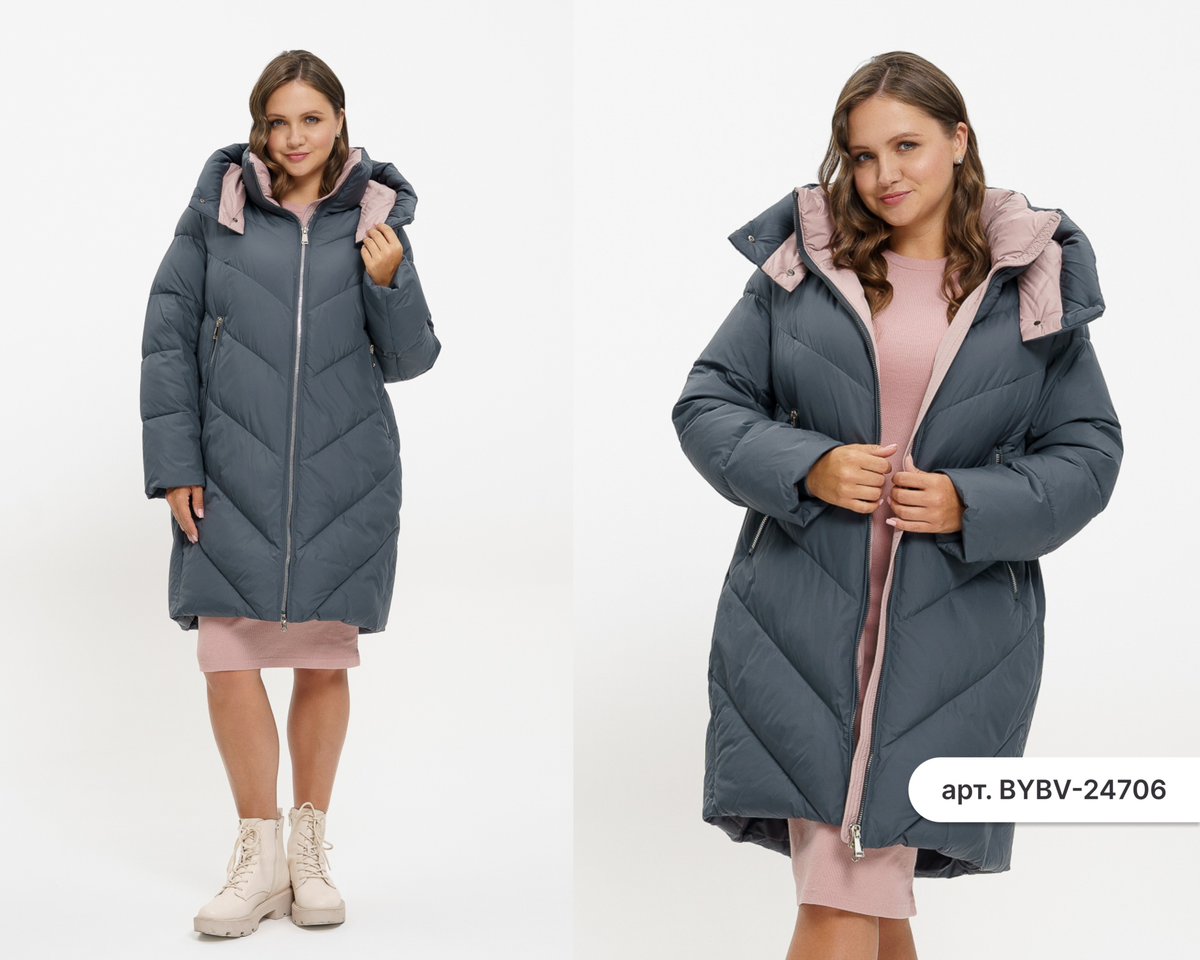 Женские пуховики на зиму больших размеров, размерный ряд 50-62