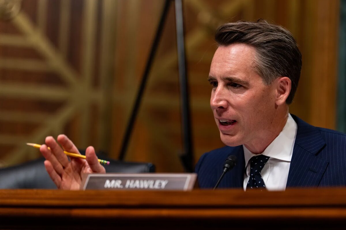 Senator Josh Hawley questions former Meta researchers during a Senate subcommittee hearing on September 9, 2025, in Washington, D.C. (Photo by Kent Nishimura/Getty Images)