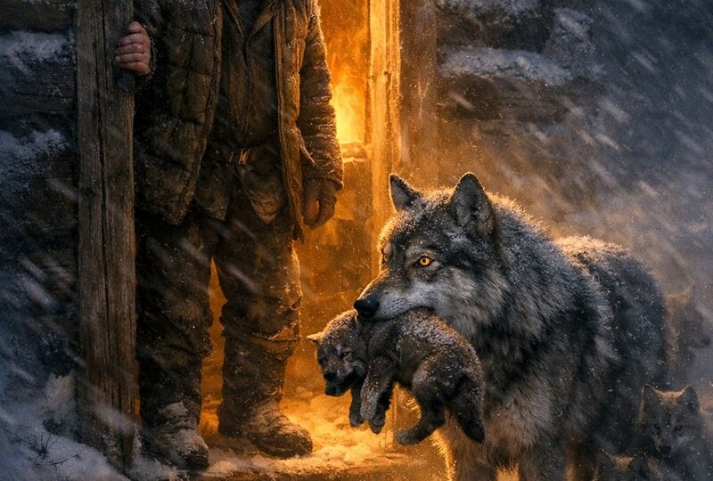 Он пережил войну, похоронил любовь и научился жить в тишине, пока зимней ночью волчица не принесла к его двери своих замерзающих волчат