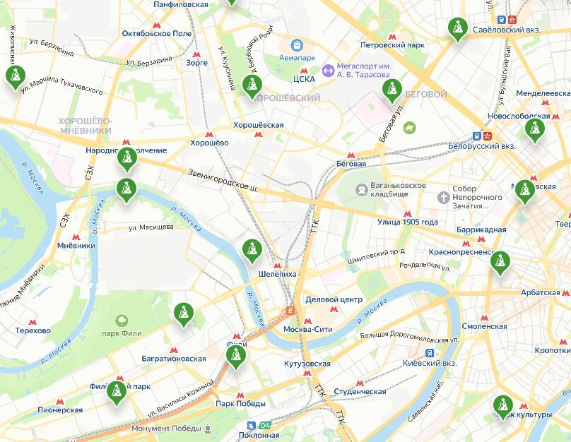 Карта приема новогодних елок