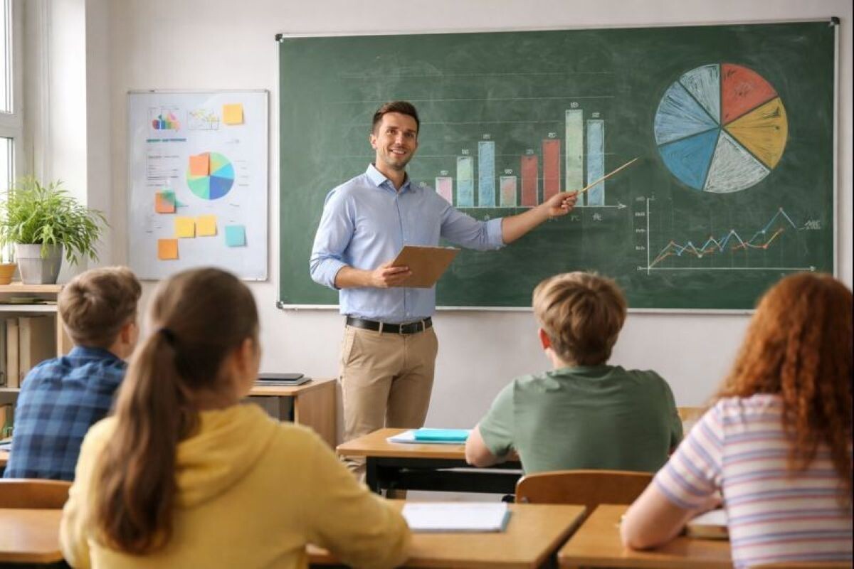 На занятиях дети учатся читать диаграммы, оценивать точность статистических показателей и определять вероятность разных событий. Источник: нейросеть📷
