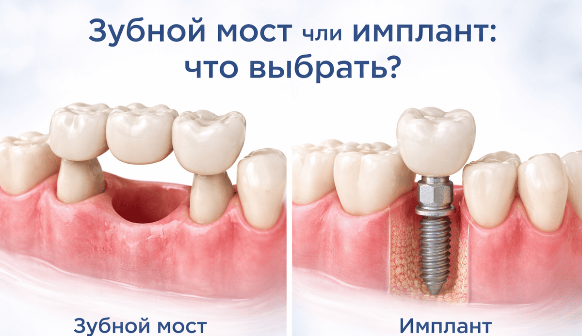 Зубной мост или имплант: что выбрать