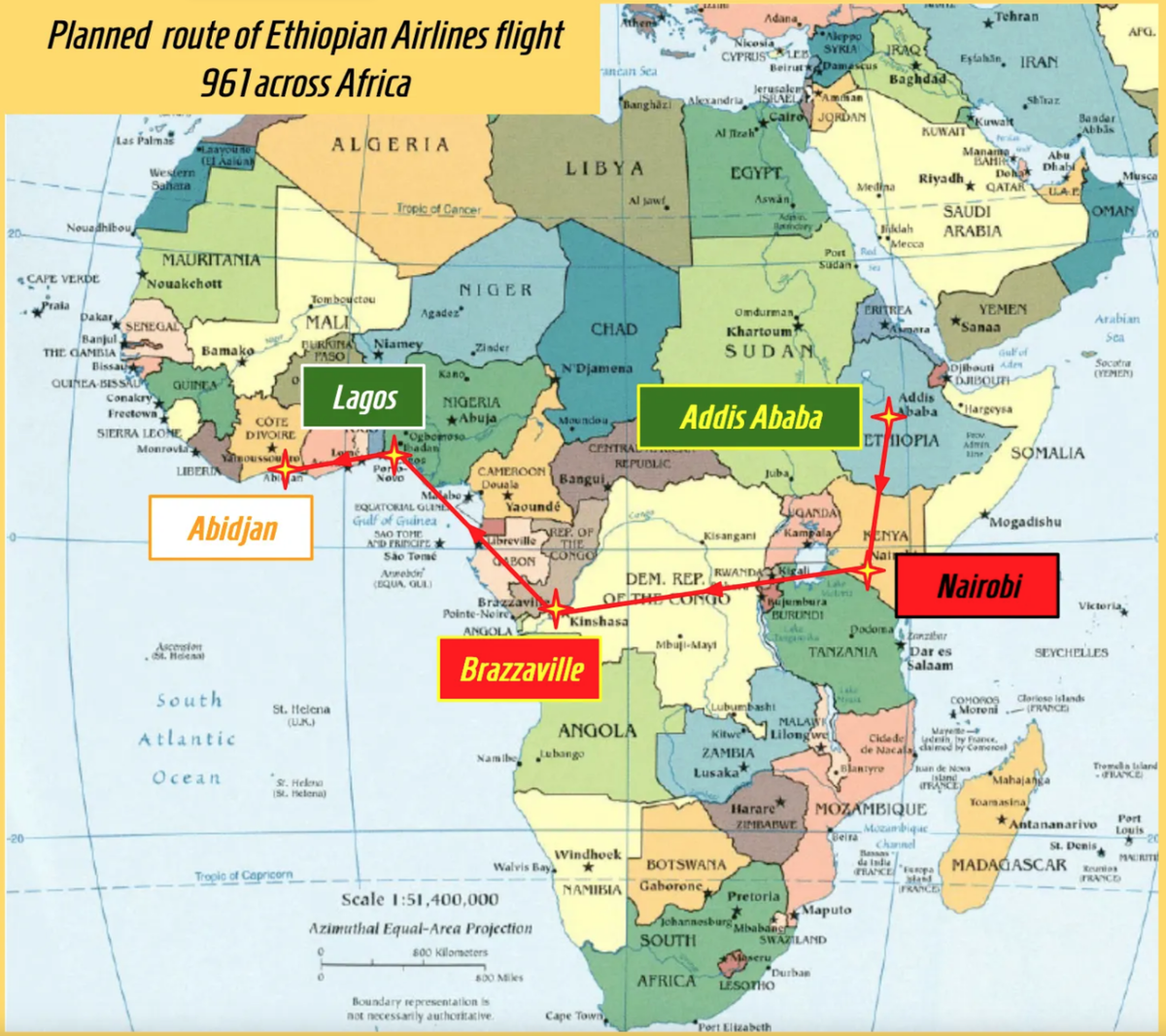 Стандартный маршрут полёта 961.