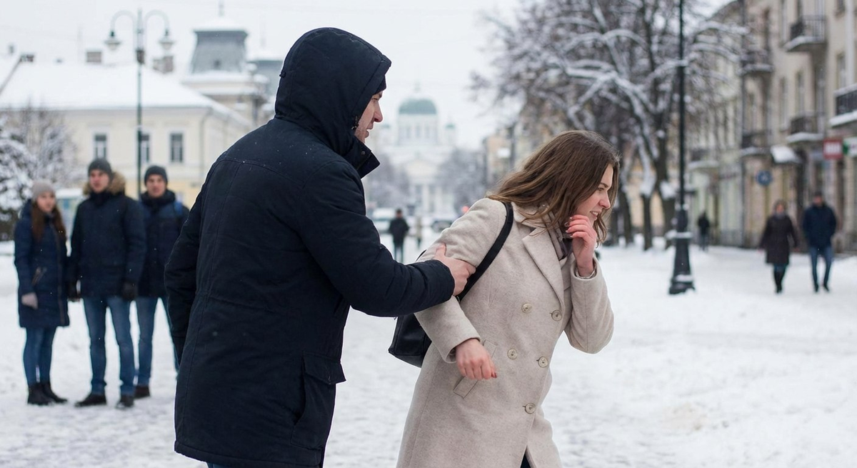 Недавно в Петрозаводске случилось происшествие, вновь обратившее внимание на проблему безопасности женщин в общественных местах. Фото: нейросеть