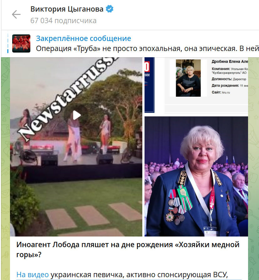    СКРИНШОТ: ВИКТОРИЯ ЦЫГАНОВА/ТЕЛЕГРАМ