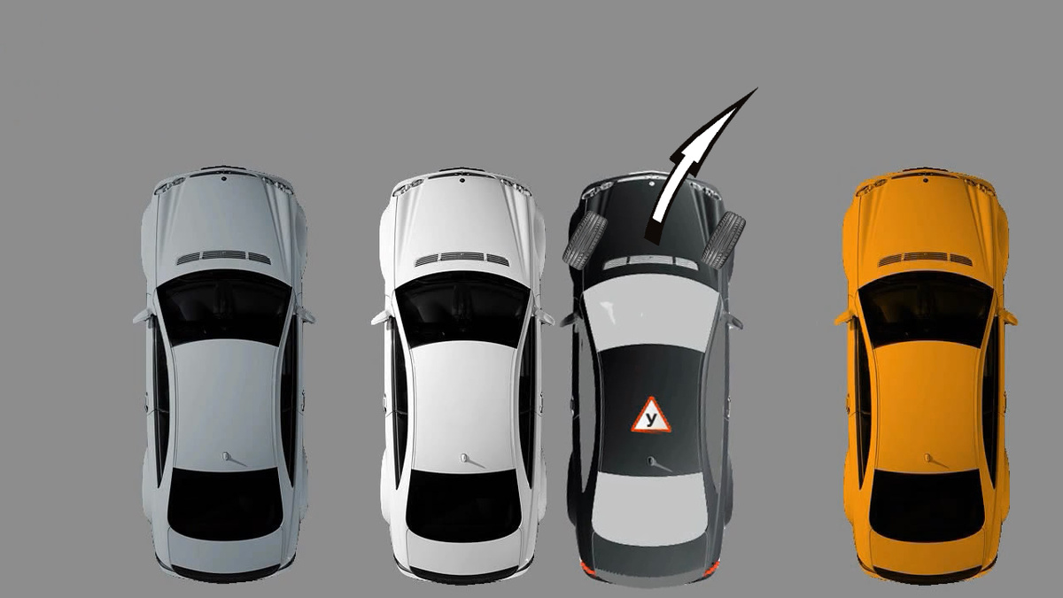 Выкручиваем руль в ту сторону, куда решили переставить автомобиль.