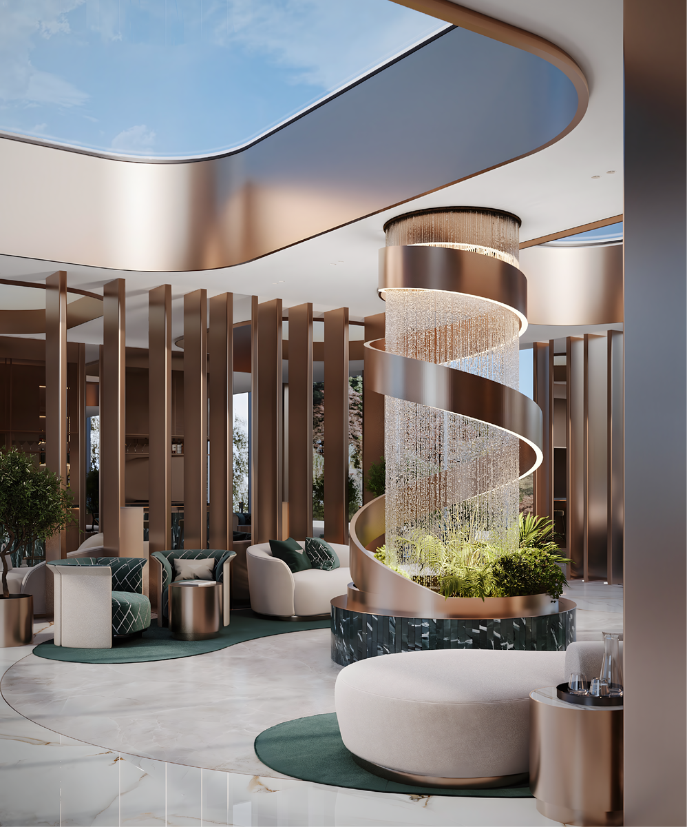 Лобби премиального аппарт-комплекса. KNKO architectural bureau.