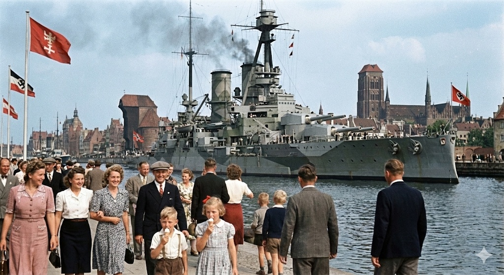 Затишье перед бурей. Корабль занял позицию в стратегической точке, откуда польские укрепления были видны как на ладони