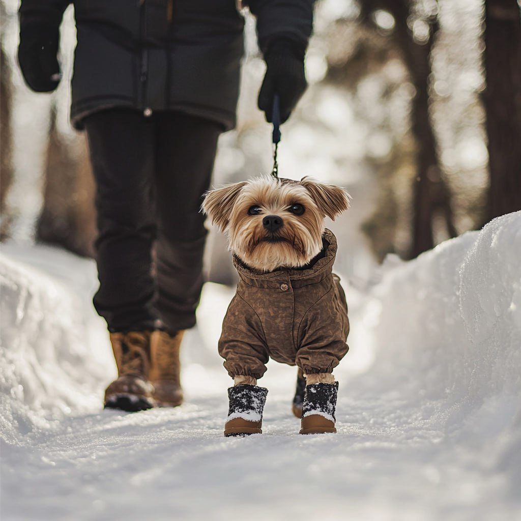 Минус за окном - это не повод отказываться от прогулки на улице. Важно правильно подготовить питомца. Изображение сгенерировано нейросетью